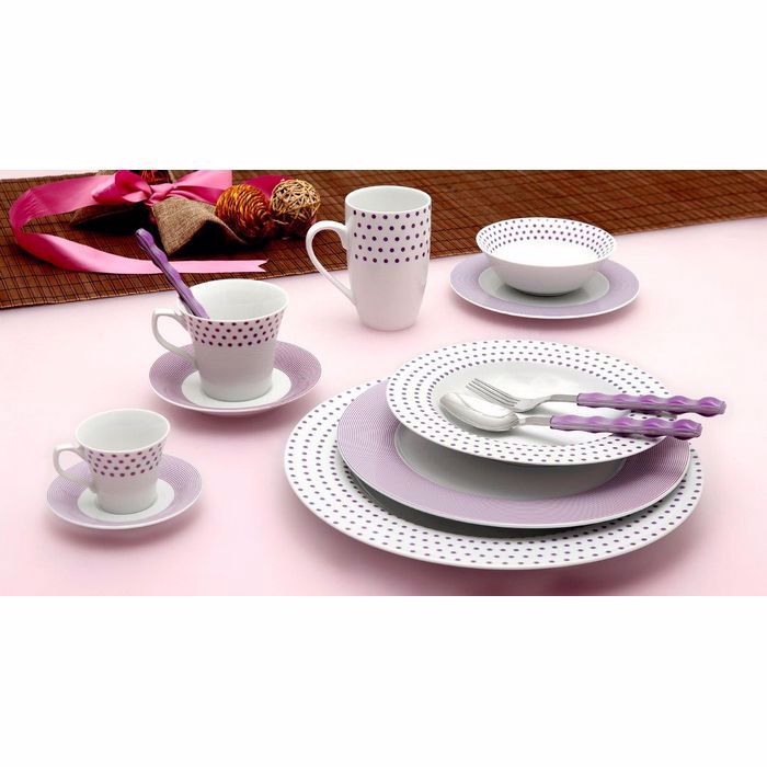 Cryspo Trio Σερβίτσιο Φαγητού 20 Τεμαχίων Πορσελάνη 'MATRIX' PURPLE 1530140 Cryspo Trio Serbitsio Fagtou 20 Temaxion Porselani 'MATRIX' PURPLE 1530140
